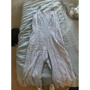 Jumpsuit - blue and white stripe jumpsuit